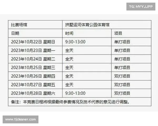 赛事日程表;精彩赛事日程总览：全面掌握比赛时间地点安排指南